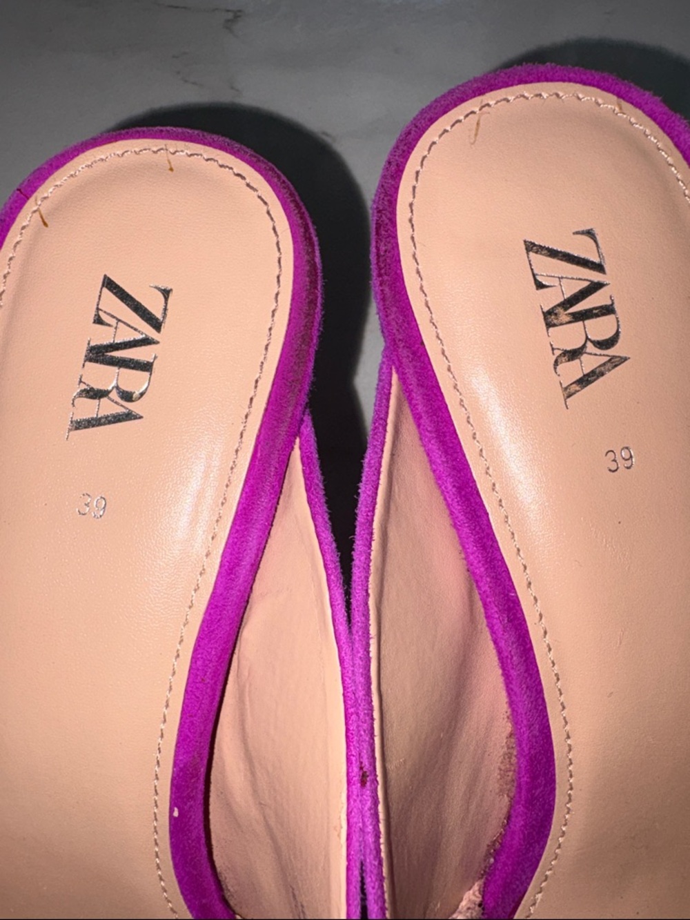 ZARA Purple Pointed-Toe Mules Size 39 - Picture 2 of 6